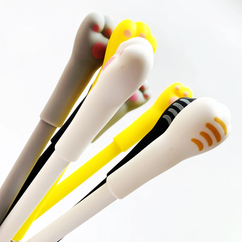 Симпатичная цветная гелевая ручка в виде пяти кошачьих лап 2X роликовый шар