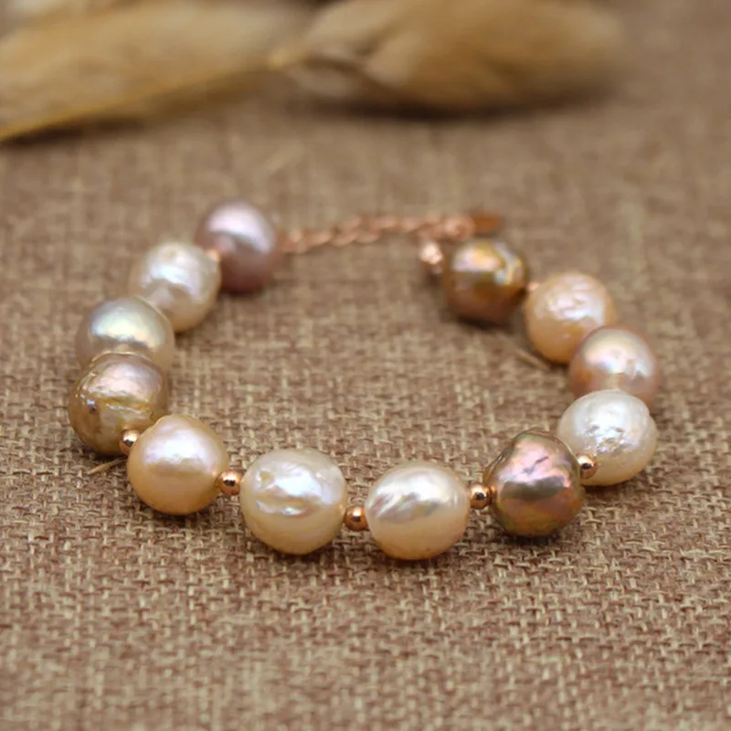 

Bracelet Woman Natural Color Freshwater Pearl Bracelet Baroque Style Lrregular Pearl Bangle Party Fine Jewelry