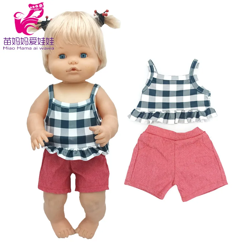 For 40 Cm Nenuco Doll Clothes 17 Inch Baby Doll Flower Shirt Pants Toys Clothing