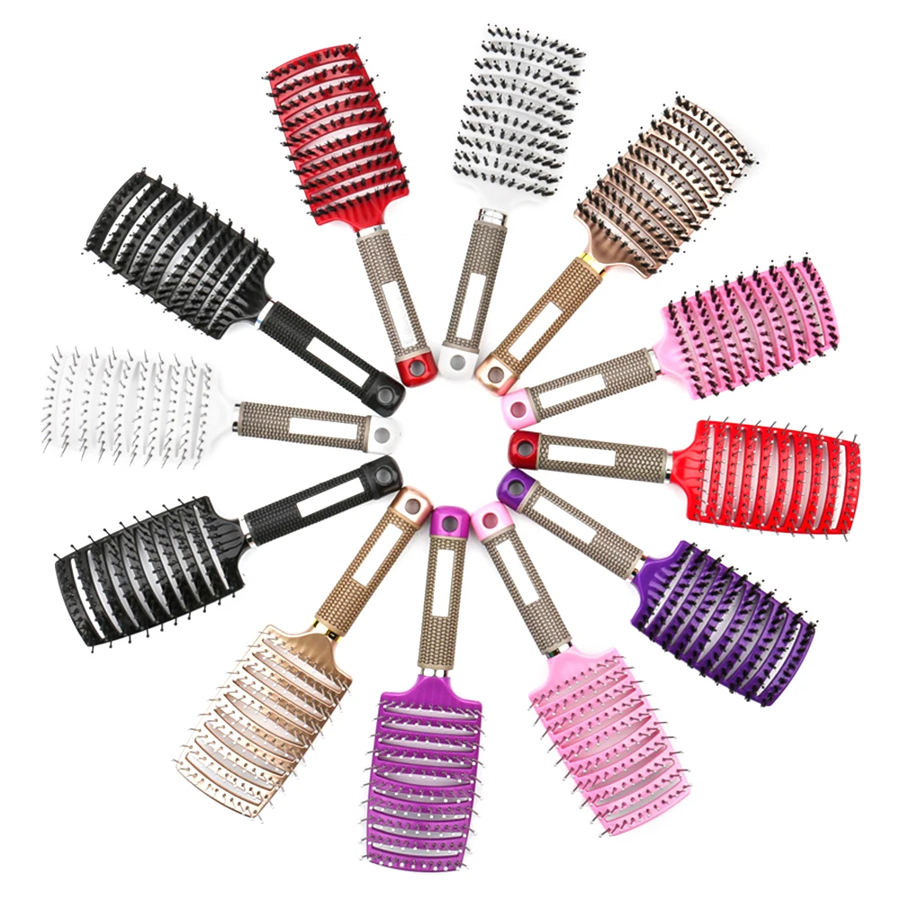 Hair Brush Scalp Massage Comb Nylon Women Wet Curly Detangle Hair Brush