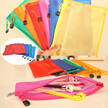 

A4 Plastic File Folder Zipper Waterproof Bag Paper File Bags Document Folders Papelaria Cute Korean Stationery Supplies