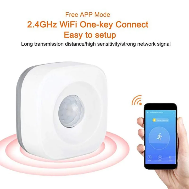 Sensor de Movimento para Alarme de Segurança de Escritório em Casa Compatível com Tuya Wifi Ifttt Pir