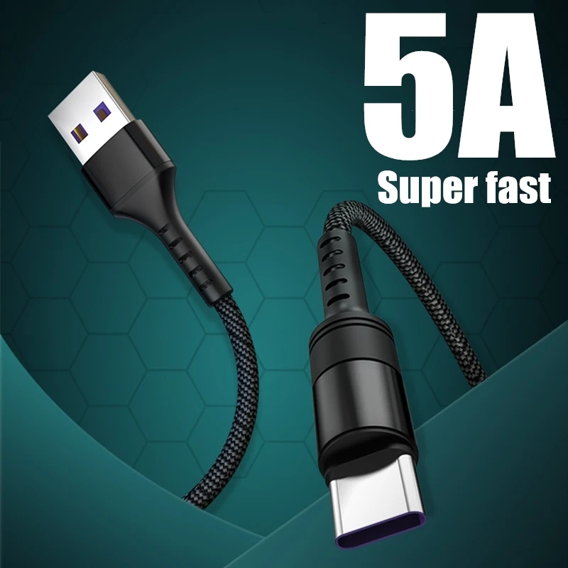 Type-C 5A кабель USB для быстрой зарядки и быстрой синхронизации данных для 3A IOS iPhone Android микро USB смартфон шнур 5ACable