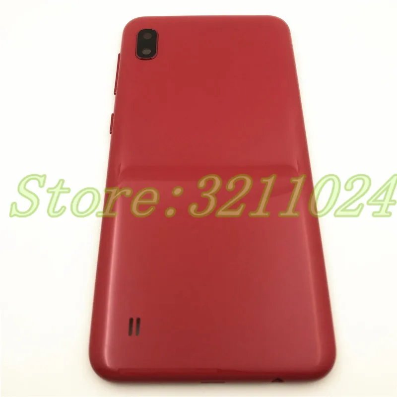 10 шт./лот 6," для samsung Galaxy A10 A105 A105F батарея задняя крышка чехол Корпус Крышка с ключ для боковой кнопки объектив камеры - Цвет: Red