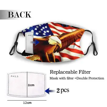 

protective mask with filter American Flag Bald Eagle anti dust PM2.5 reuse adult teen child girl