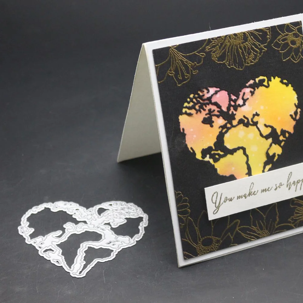 

Heart Frame Metal Cutting Dies Dead Branches Decoration Troqueladora Stencil DIY Scrapbooking 2019 New Craft Stamps And Dies