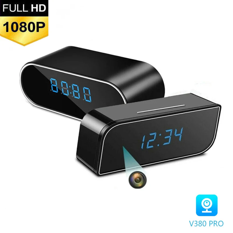HD 1080P Часы Wi Fi IP камера для домашней безопасности с управлением скрытым ИК ночным