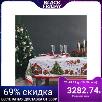 

Table set Ethel "New Year's Tale" tablecloth 220 * 150 cm, napkin. 40 * 40 cm-12 pcs, hl100%