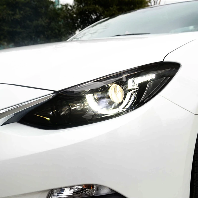 HLC стиль светодиодный головной фонарь для Mazda 3 светодиодный фары- для Axela drl H7 hid Биксеноновые линзы ближнего света
