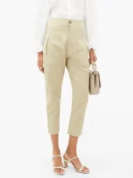 

Cotton and Linen Women Pants 2020 New Slim straight casual Female ankle-length Trousers With Pockets Wild Stylish