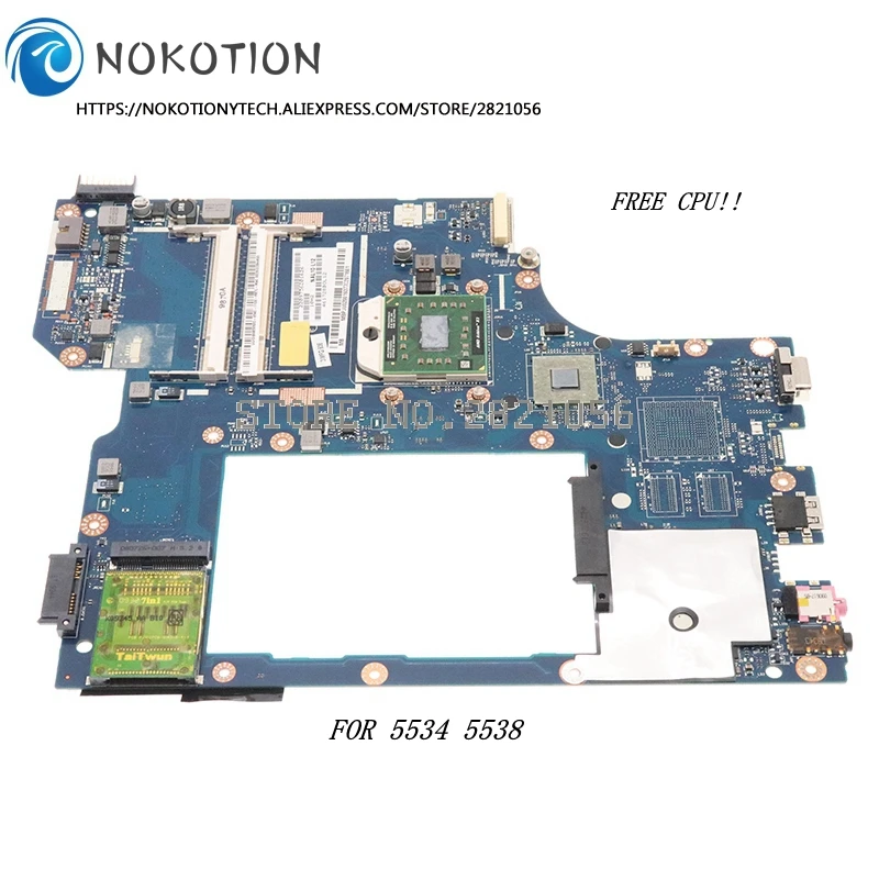 Nokotion MBPJU02001 MB.PJU02.001 NAL00 LA-5401P для acer Asipre 5534 5538 материнская плата ноутбука DDR2 Без HDMI |