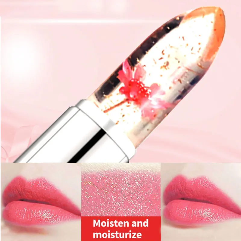 Jelly Flower Color Changing Lipstick Makeup Long-Lasting Moisturizer Lipstick Lip Gloss Charming And Generous Affordable Person