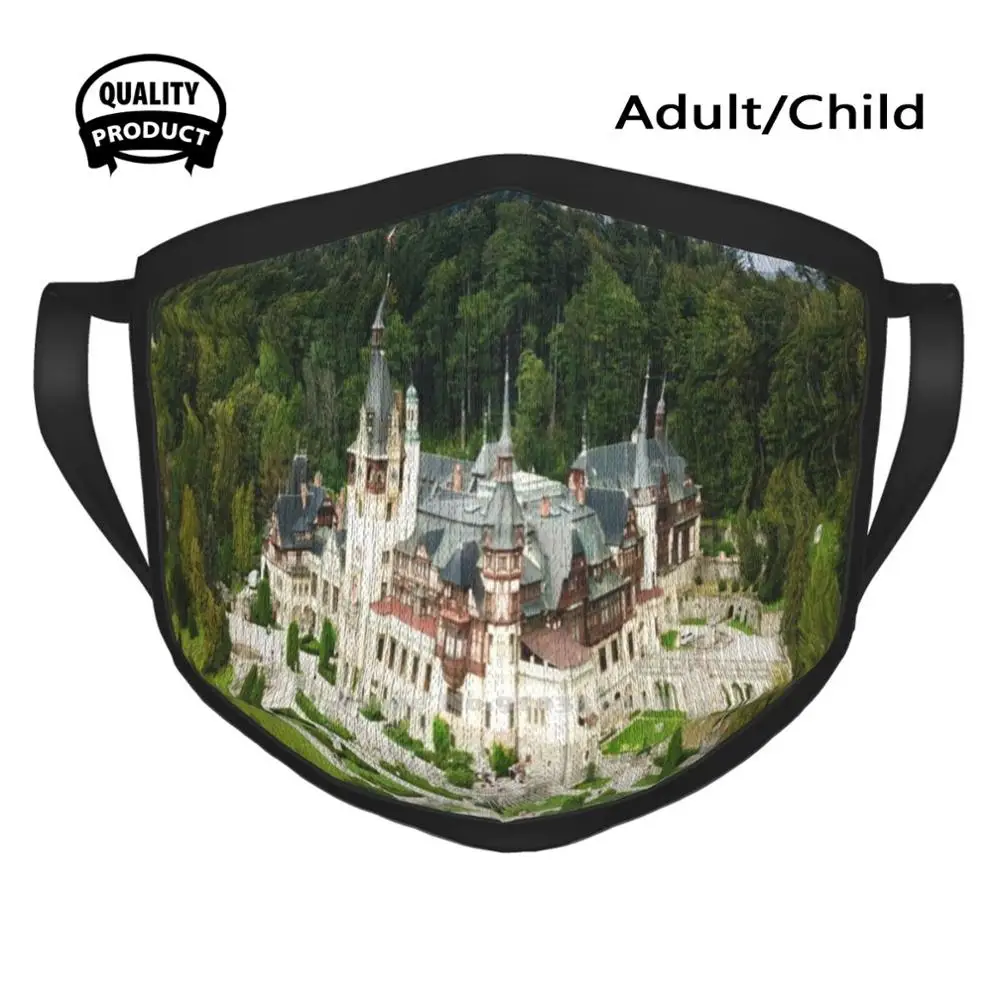 

Ветрозащитная спортивная мягкая теплая маска для рта Peles Castle, природа, Трансильвания, замок из Румынии, лесные деревья, Wildness