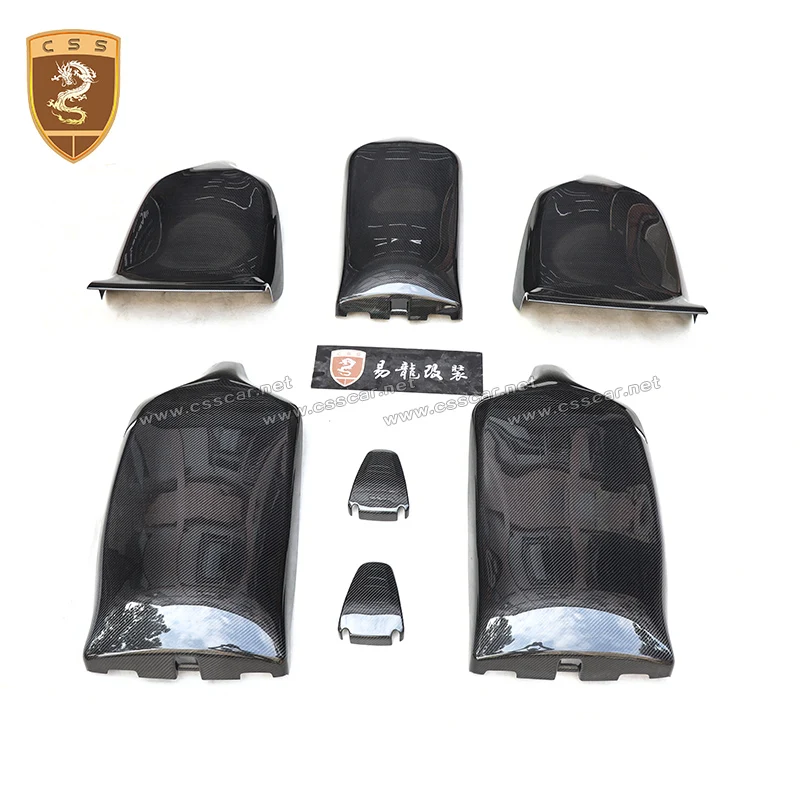 Cheap Hoge Kwaliteit 7 Stks/set Full Carbon Fiber Seat Back Covers Rechts Links Seat Trim Voor Prestaties Seat Voor Tesla Model X