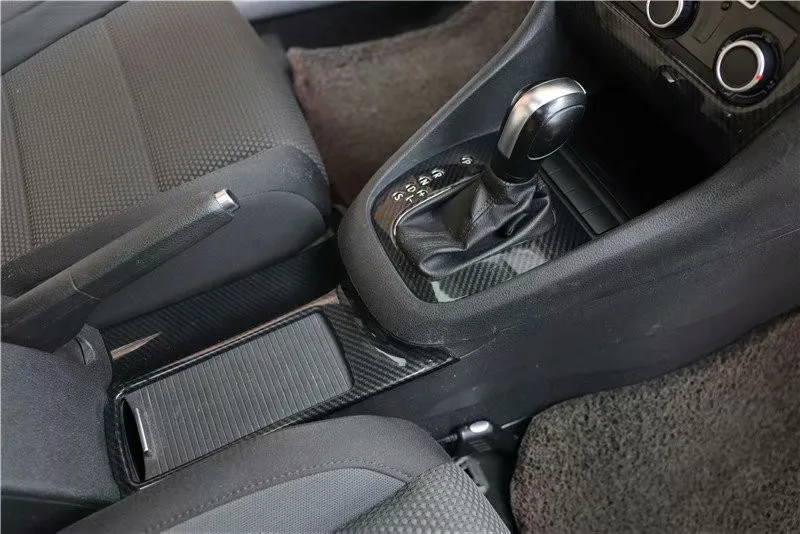 1pc Car stickers ABS carbon fiber grain Central control glass cup panel decoration cover for 2009-2