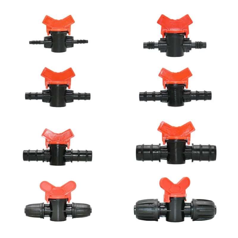 Tuinslang 4/7 8/11/10/ 16/ 20/ 25Mm Tuin Tap Irrigatie Miniatuur Klep barb Regelklep Kraan Voor Irrigatie 25 Stuks