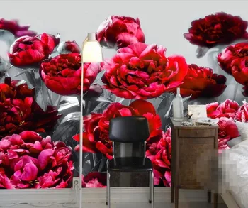 

CJSIR Custom Wallpaper Retro Style Rose Peony Porch TV Background Wall 3d Living Room Bedroom Background Wall 3d Wallpaper