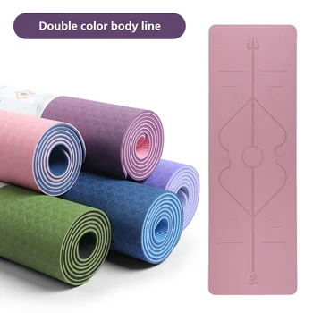 

Yoga Mat Position Line Gym Exercise Mat Non-Slip Fitness Mat Workout Mat for Yoga Beginners Pilates or Floor Exercises 183x61x0.