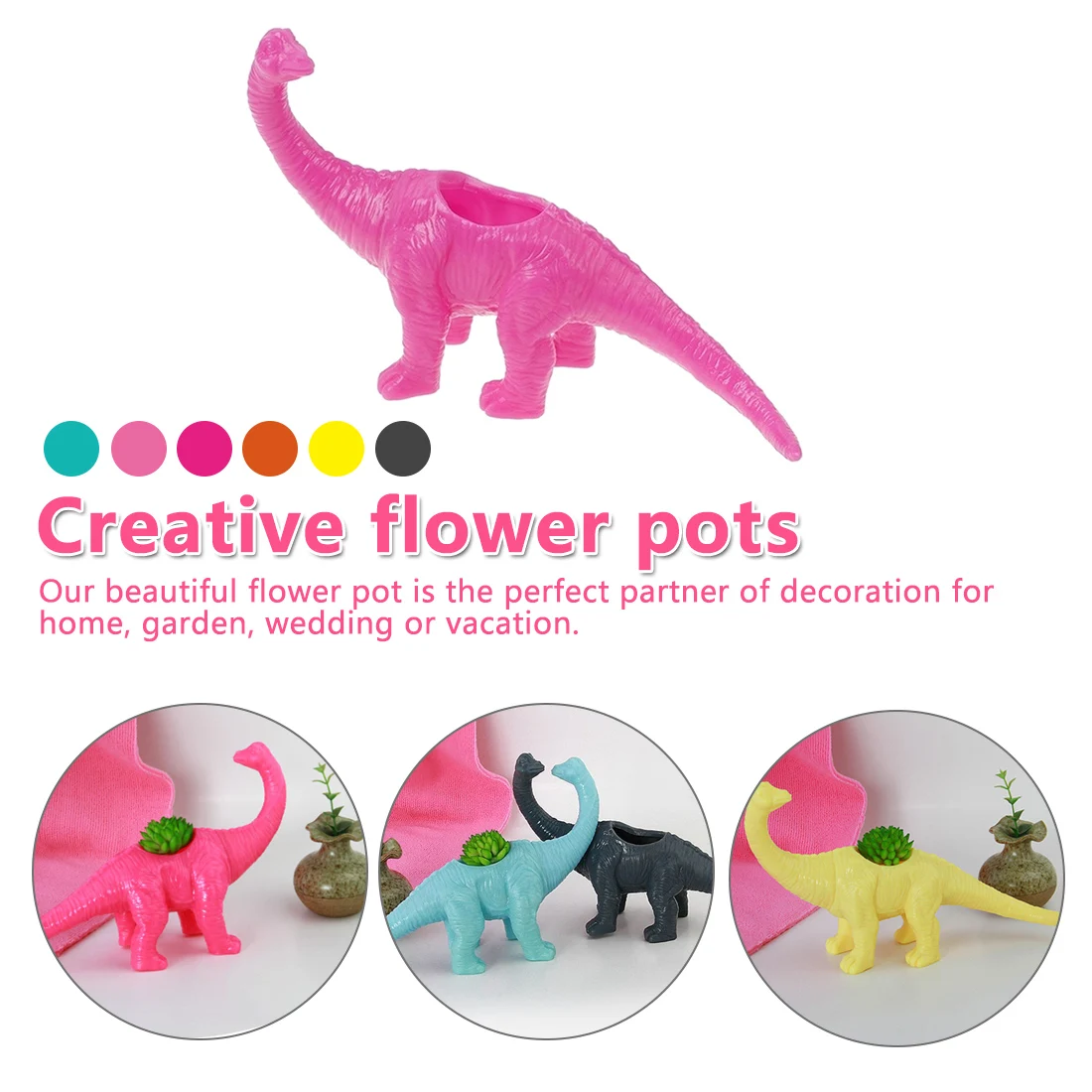 

Plastic Dinosaur Animal Flower Pot For Cactus Succulent Plant Pot Flower Pots Container Planter Garden Decoration