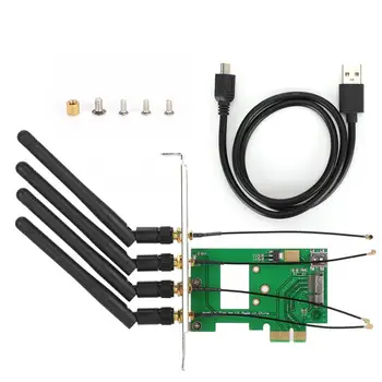 

High Quality BCM94360CD/BCM94331CD to PCI-E 1X Adapter Card Green ABS Desktop Wireless Network Card