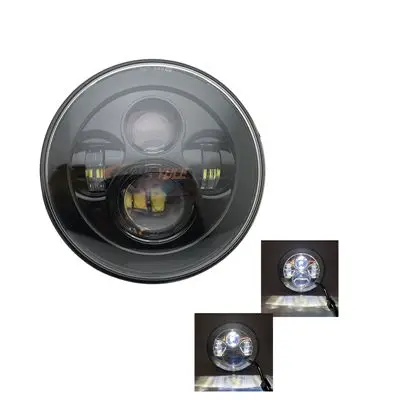 40 black 1X7 дюймов светодиодные фары H4 Hi/ближнего света фары с поворотным сигналом Angel eye для jeep JK Niva ВАЗ внедорожный Lada 4x4 мотоцикл - Цвет: 40 black