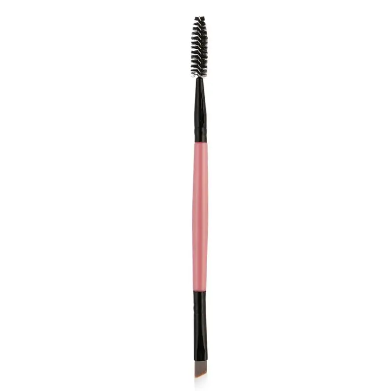 05 Pink Black Профессиональная 2 в 1 коническая кисточка для бровей двуглавая наклонная кисть для бровей ресницы бигуди инструмент для объема maquiagem TSLM2 - Handle Color: 05 Pink Black