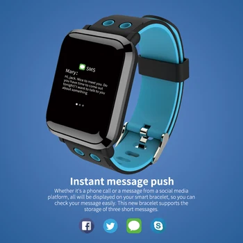 

Bluetooth Smart Men Women Blood Pressure Monitor thermometer Waterproof Fitness Tracker Bracelet Heart Rate For Android IOS