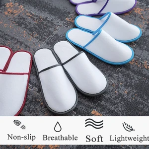 Homestay-Zapatillas de felpa simples Unisex para salón de belleza, tela de algodón para interiores, resistentes al desgaste, desechables
