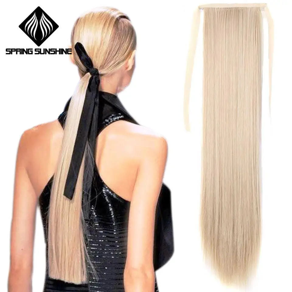 26 дюймов длинные прямые синтетические волосы конский хвост клип в хвосте накладные волосы кусок с заколками волосы для наращивания 18 22 дюймов