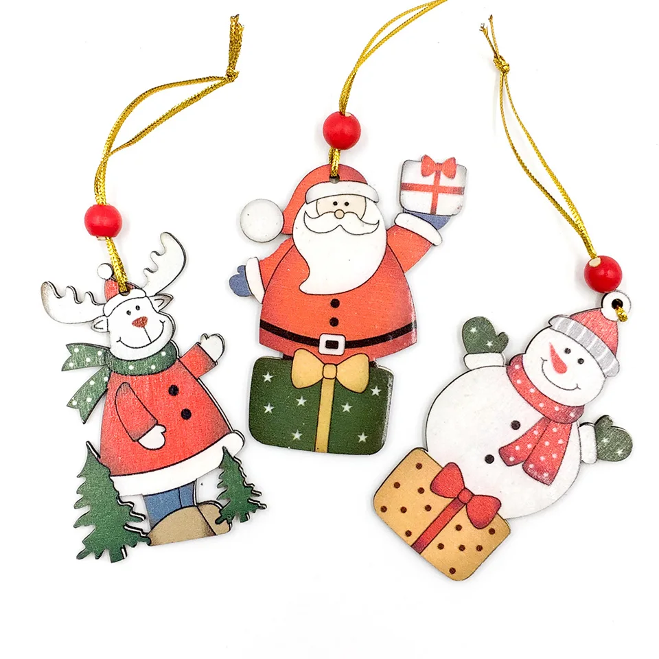 Nicro, новинка, деревянная подвеска на рождественскую елку, украшения, сделай сам, ремесло, красочная печать, Рождественское украшение, вечерние украшения для дома# Chr51
