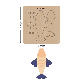 

SMVAUO fish wooden cutting dies 2020 mould for scrapbooking-leather crafts laser wood die Making Decor Supplies Dies Template