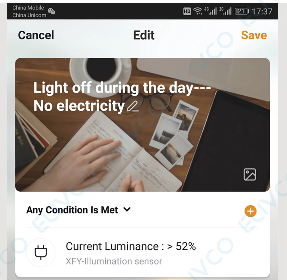 Wi fi inteligente sensor de luz ia