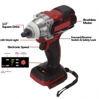 

LED light Electric Wrench Maintenance Woodworking Power tool 1pc Body 18V