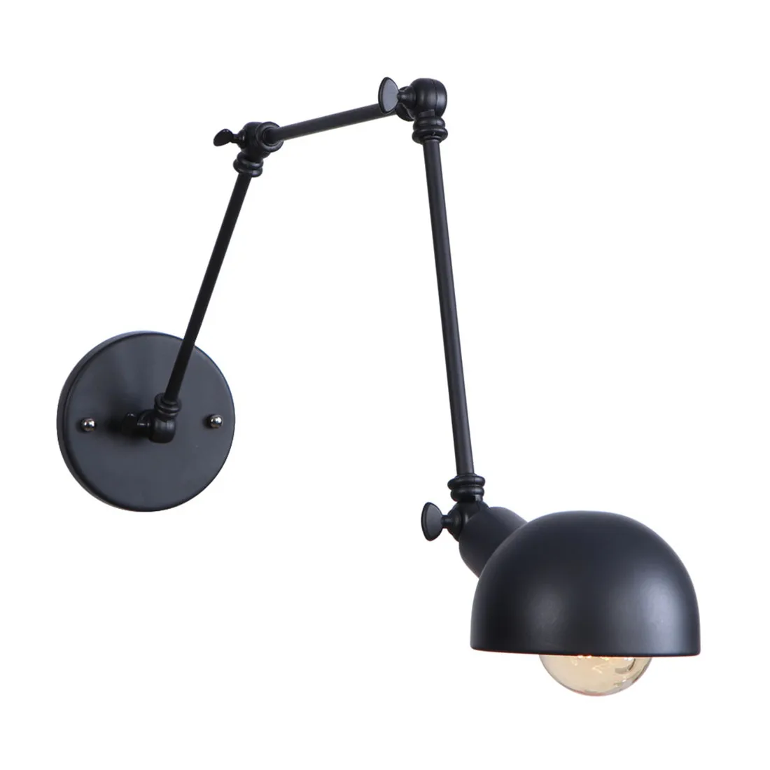 Black White Rust Wall Sconces Lamp 3 Swing Arms Adjustable Study Restaurant Art Lights Decorative Wall Light Sconce Fixture