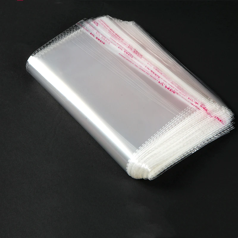StoBag-두꺼운 7 와이어 투명 자기 접착 비닐 봉투, 의류 보석 사탕 선물 포장 티셔츠 OPP 가방 웨딩 파티, 100 개