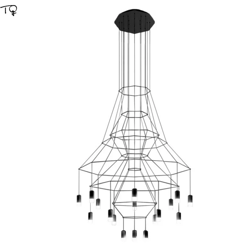 

Nordic Geometric Line Industrial Led Long Strip Pendant Lights Post Modern Luminaire Living Room Art Decor Home Kitchen Lighting