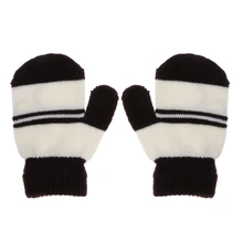 Милые зимние теплые детские вязаные эластичные варежки, детские перчатки для мальчиков и девочек, DXAD