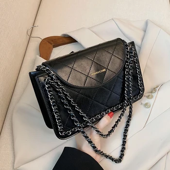 

New Embroidery Thread Mini Bag Women's Bag 2020 New Style Fashion Chain Square Sling Bag Net Red Popular Shoulder/Crossbody Bag