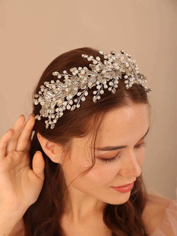 Bridal Crown Trendy Preal Rhinestone Luxury Alloy Leaf Wedding Hair Accessories For Women Brides Headdress Handmade Headpiece hair accessories bridal hair accessories crown headband