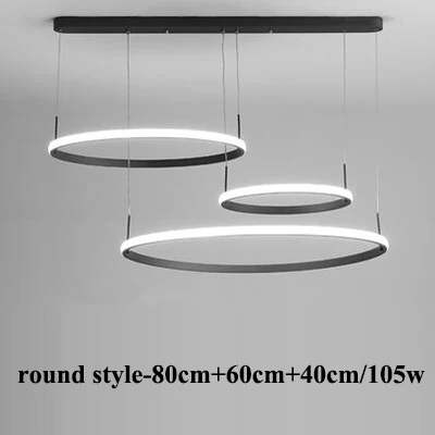 3 frames round L Современная квадратная круглая металлическая светодиодная люстра, освещение для столовой, светодиодные подвесные люстры, Светильники для гостиной, подвесные светильники - Цвет абажура: 3 frames round L