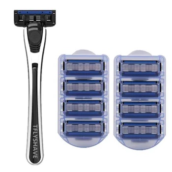 

TFLYSHAVE High Quality Manual Shaving Razor Blade for Men 5 Layer Razor Cartridge with Trimmer Blade Shaver Replaceable Blade