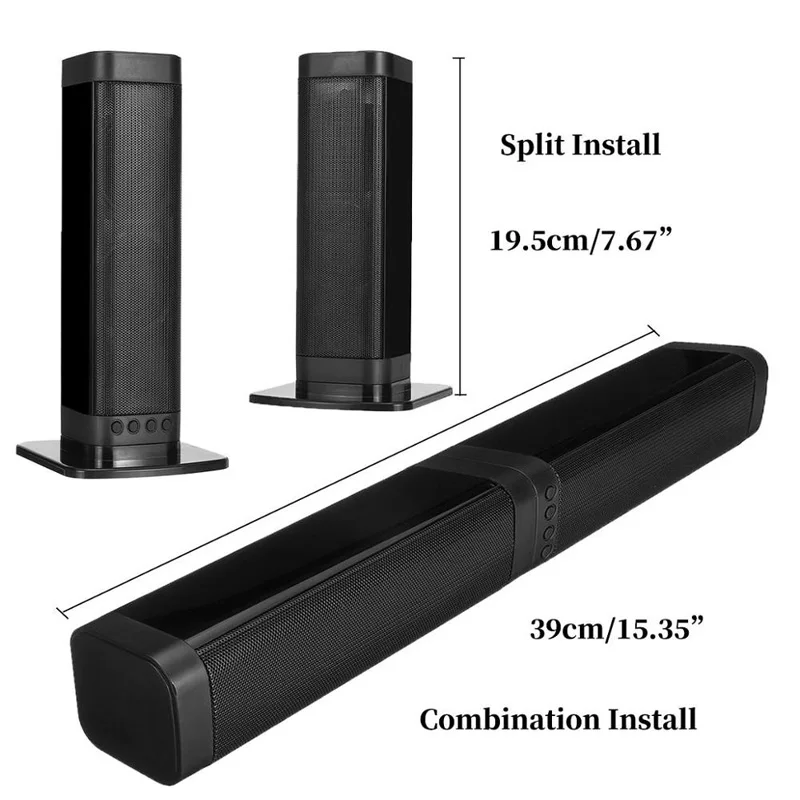 

Home Theater 20W Bluetooth Speaker TV Soundbar Portable Column Sound Box Super Bass 4D Stereo Subwoofer Music Center System Boom