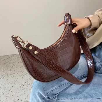 

Alligator Pattern Leather Saddle Women Crossbody Bag 2020 Small Shoulder Messenger Bag Lady Vintage Designer Handbag Luis Vuiton