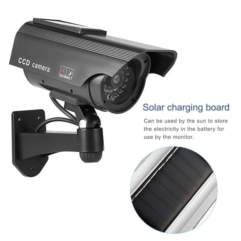  Dummy Solar CCTV Camera High Simulation Fake Camera Led Red Light Flashing Outdoor Home Security Su - 4.00013E+12