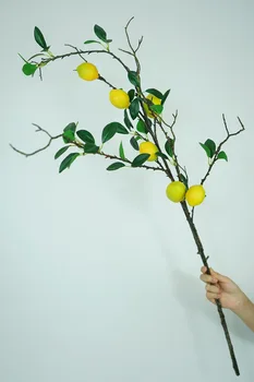 

High Living Room Lemon Branch Lemon Fruit Model Lemon between Restaurant Soft Loading Flower Arrangement Decoration Floor Potted