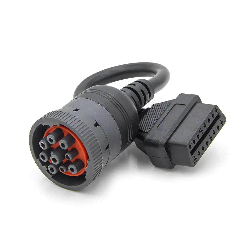 J1939 9Pin дизельный штекер OBD2 16Pin Мужской адаптер автомобильного диагностического инструмента кабель преобразователя - Цвет: OJ1939-9P