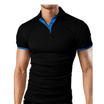 

Mens Polo Shirt 2020 New Summer Short Sleeve Turn-over Collar Slim Tops Casual Breathable Solid Color Business Shirt fitnes 9020