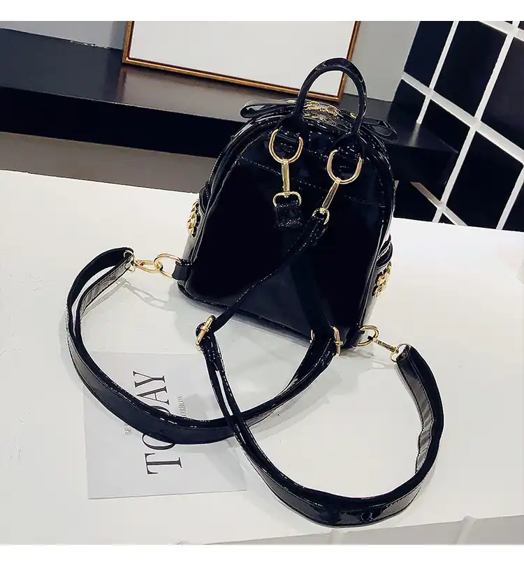patent leather mini backpack