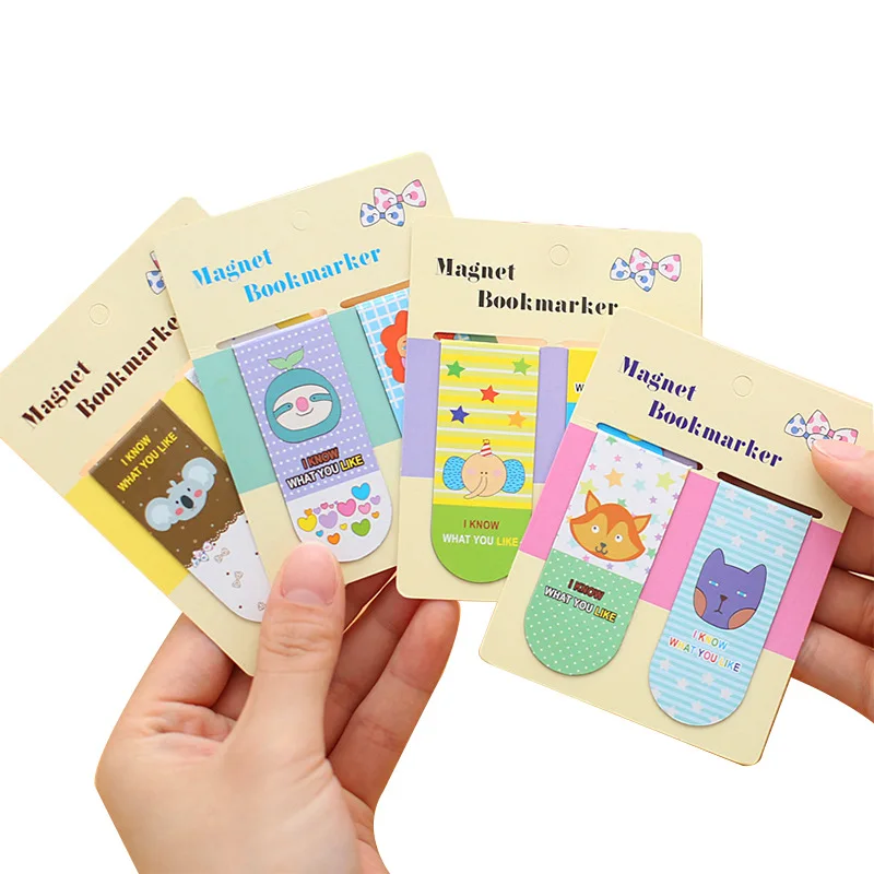 

4 Pack Lovely Zoo Animal Magnet Bookmarker Set Mini Magnetic Bookmark for Books Accessories Page Paper Clips Office School A6951