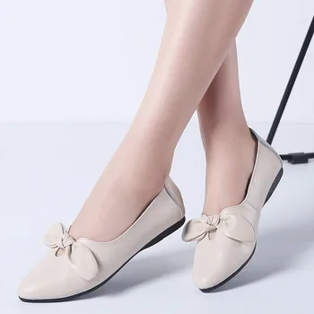 

2020 Autumn Women Ballerina Flats Genuine Leather Shoes Slip On Loafers Women Flats Woman Grandmother Loafers Shoes